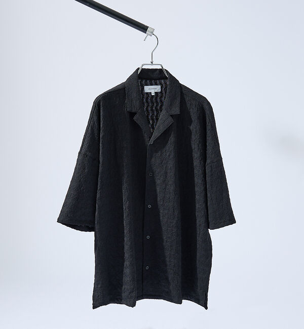 ABAHOUSE「【セットアップ対応】シャーリングケーブル オープンカラーシャツ/オーバーサイズ」|シャツ・ブラウス|