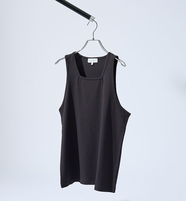 ABAHOUSE「【スクエアネック】ストレッチ テレコ タンクトップ」|キャミソール|