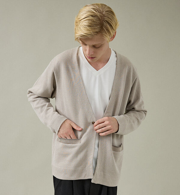 ABAHOUSE「バイアスジャガード 1ボタン カーディガン」|カーディガン|