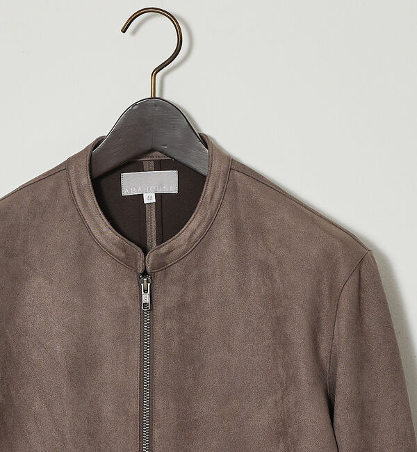 ABAHOUSE「【スエードライク】シングルライダース ブルゾン」|ライダースジャケット|