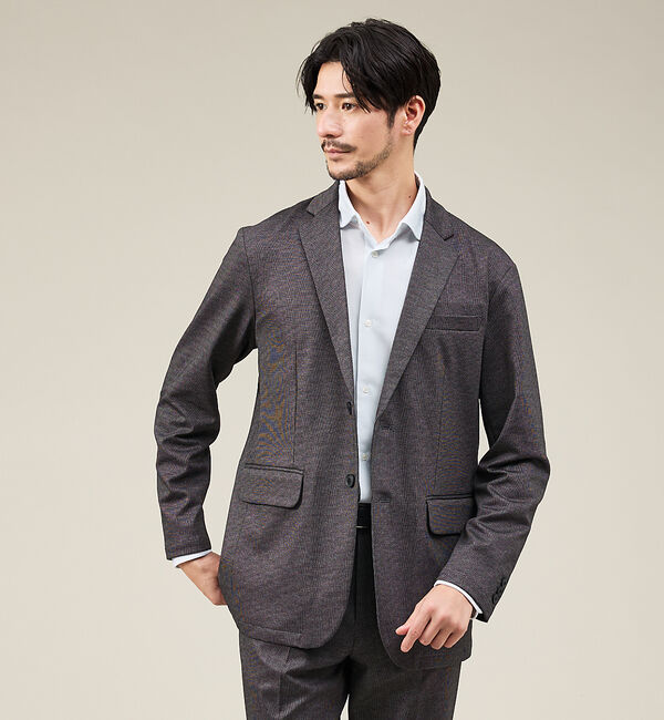 ABAHOUSE「【新型/セットアップ対応】ポンチ ジャケット / 4WAYストレッチ / ウォッ」|テーラードジャケット|グレー