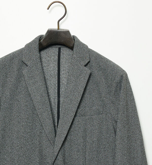 ABAHOUSE「【セットアップ対応】ヘリンボーン ジャガード ニットジャケット」|テーラードジャケット|