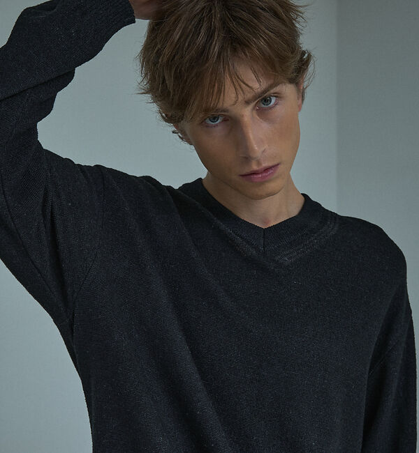 ABAHOUSE「WOOL MIX ブークレーＶネックニット」|ニット・セーター|