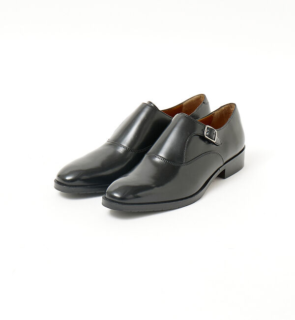 alfredoBANNISTER「【一部店舗＋WEB限定】セミスクエアトゥ シングルモンク プレーントゥ シューズ」|ビジネス・ドレスシューズ|ブラック