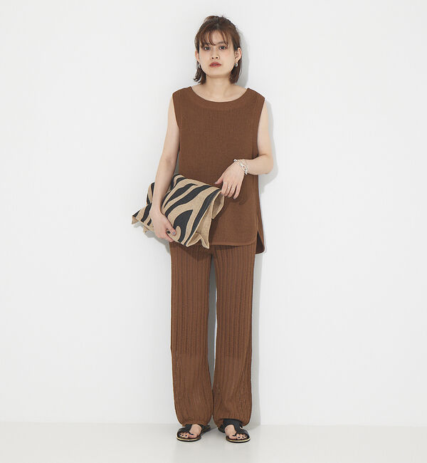 Rouge vif「【セットアップ対応】麻混レーシーニットパンツ」|その他|