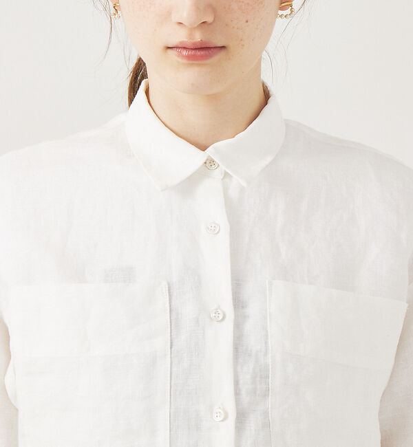 Rouge vif「【セットアップ対応】麻製品染ショートシャツ」|シャツ・ブラウス|