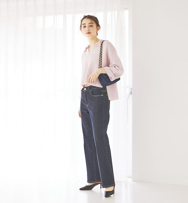 Rouge vif「リップルオープンカラーニット」|ニット・セーター|