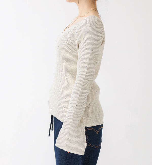 Rouge vif「2WAYスパンコールラメリブニット」|ニット・セーター|