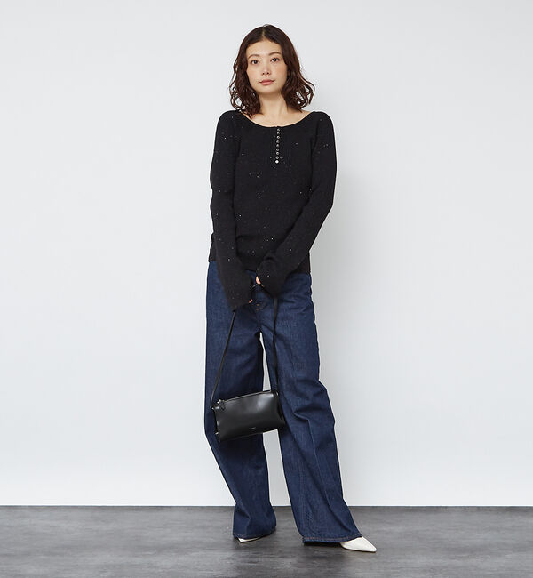 Rouge vif「2WAYスパンコールラメリブニット」|ニット・セーター|