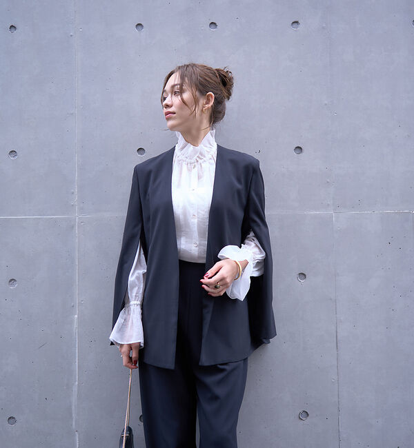 Rouge vif「フリルカラーシアーブラウス」|シャツ・ブラウス|