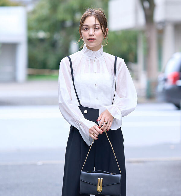 Rouge vif「フリルカラーシアーブラウス」|シャツ・ブラウス|