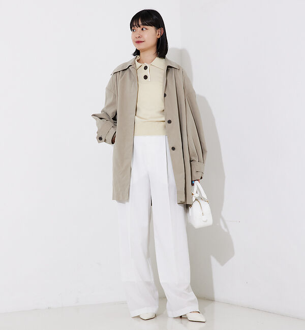 Rouge vif「ピーチ加工ステンカラーハーフコート」|ステンカラーコート|