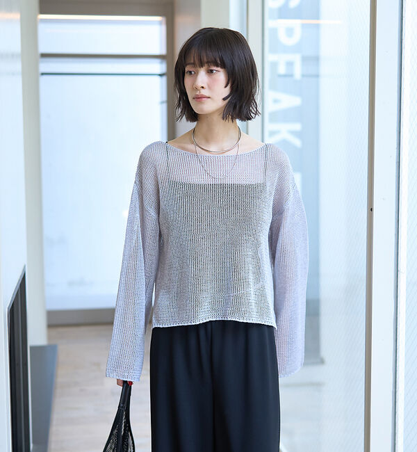 Rouge vif「シアーメッシュペーパーニットプルオーバー」|ニット・セーター|