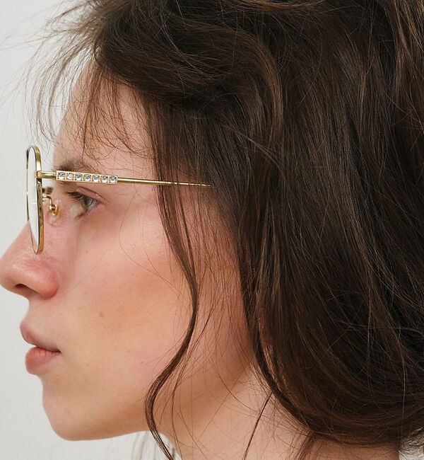 Rouge vif「【heyep／ヘイップ】ラインストーン&ロゴ付アビエイターメガネ」|メガネ|