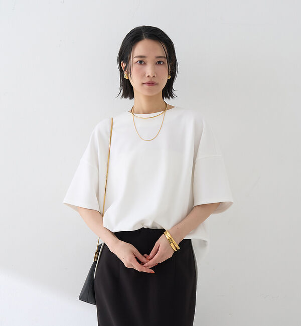 Rouge vif「【接触冷感】ストレッチダンボール半袖プルオーバー」|Tシャツ・カットソー|