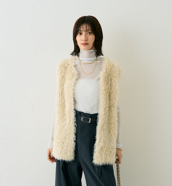 Rouge vif「フェザーニットジレベスト」|ニット・セーター|