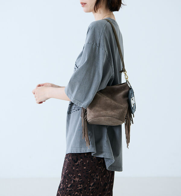 Rouge vif「【AULENTTI/オウレンティ】スエードフリンジショルダーバッグ / 本革/バ」|ショルダー・メッセンジャー|