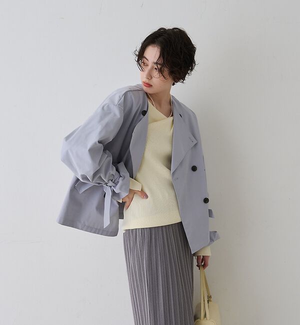 Rouge vif「【一部店舗限定】ドレープスリットスリーブリブニット【予約】」|ニット・セーター|