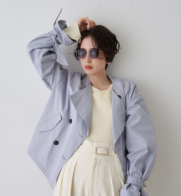Rouge vif「【撥水・防花粉加工】【一部店舗限定】キャンディスリーブショートトレンチコート【予」|トレンチコート|