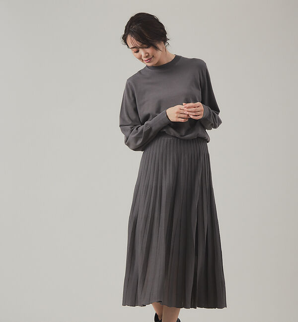 qualite「ハイゲージプリーツニットワンピース」|ワンピース|スミクロ
