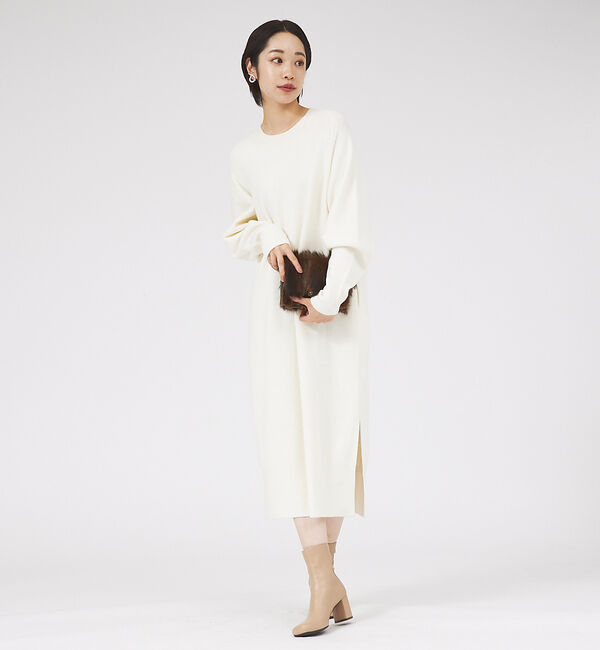 qualite「スリットニットワンピース」|ワンピース|