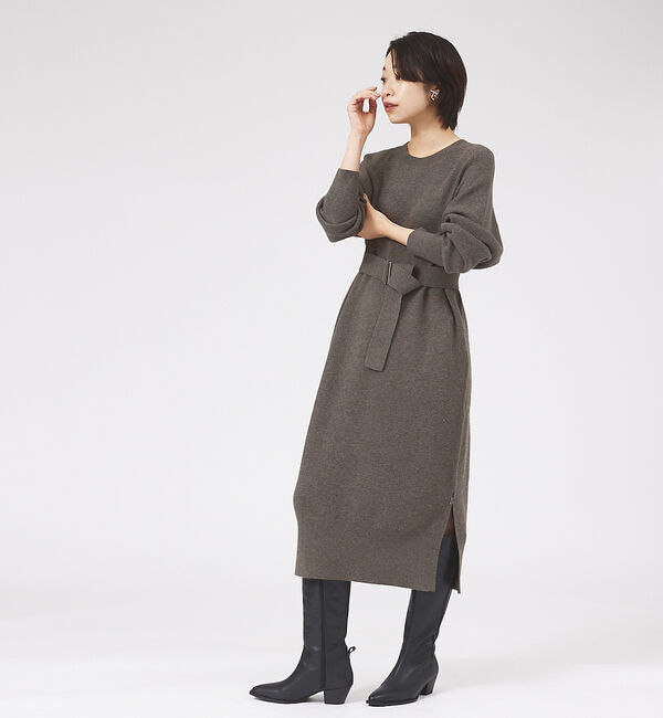 qualite「スリットニットワンピース」|ワンピース|