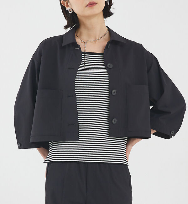 qualite「【セットアップ対応】2WAYストレッチシャツブルゾン」|ブルゾン・スタジャン|ブラック