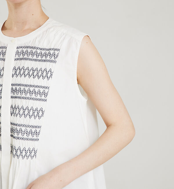 qualite「スモッキングチュニックシャツ」|シャツ・ブラウス|