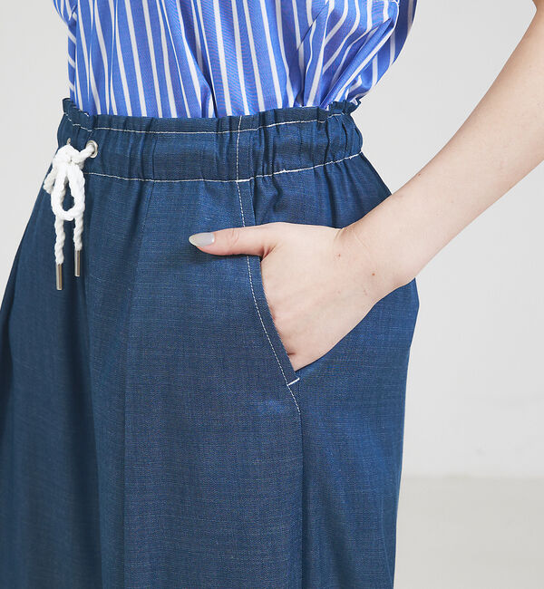 qualite「コットンリヨセルデニムワイドパンツ」|デニム|