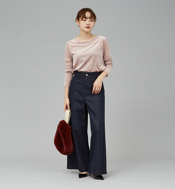 qualite「サイドシャーリングベロアロンT」|Tシャツ・カットソー|