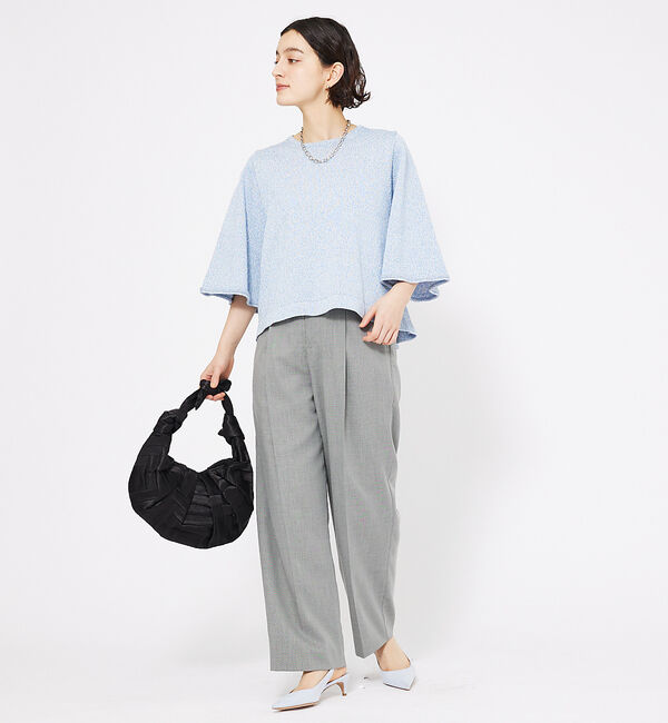 qualite「シャークスキンストレートパンツ」|スラックス|