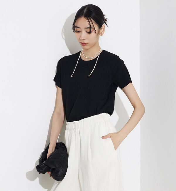 qualite「ウォッシャブルニットT」|Tシャツ・カットソー|