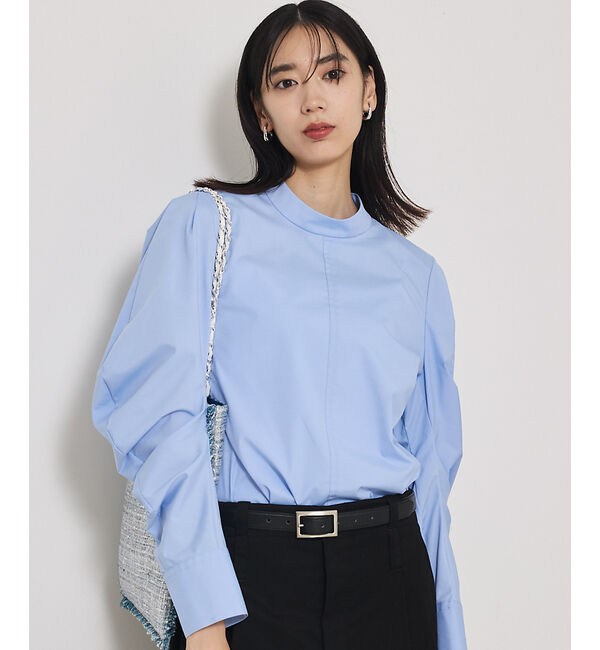 qualite「カービースリーブブラウス」|シャツ・ブラウス|ブルー