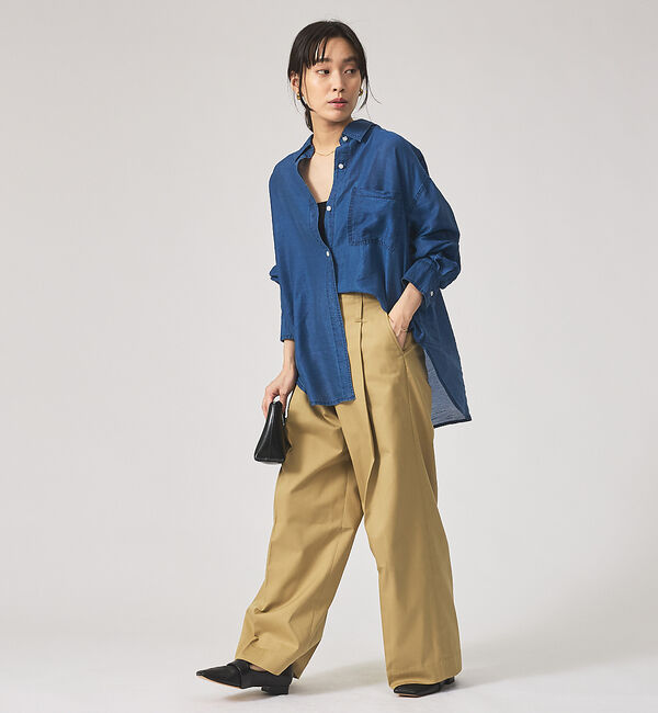 qualite「シアーデニムライクシャツ」|シャツ・ブラウス|