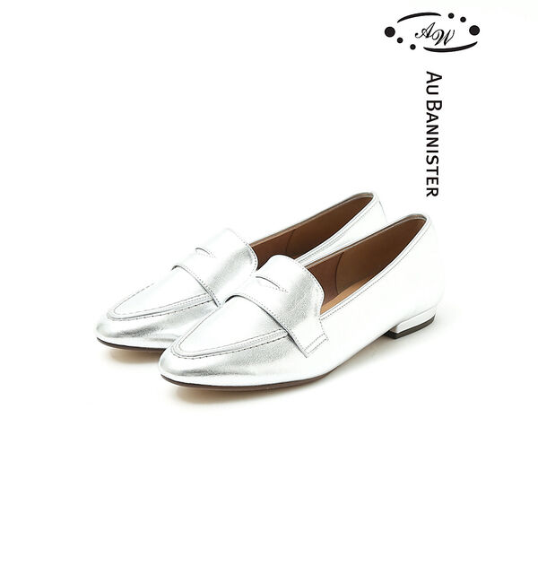 AU BANNISTER「【晴雨兼用】生活防水ローファー」|レインシューズ|シルバー