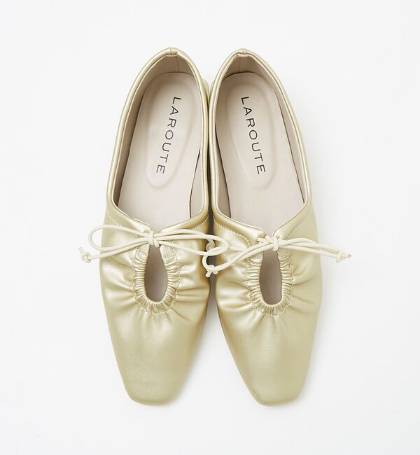 AU BANNISTER「【LAROUTE】レースアップギャザー ソフトパンプス」|その他|