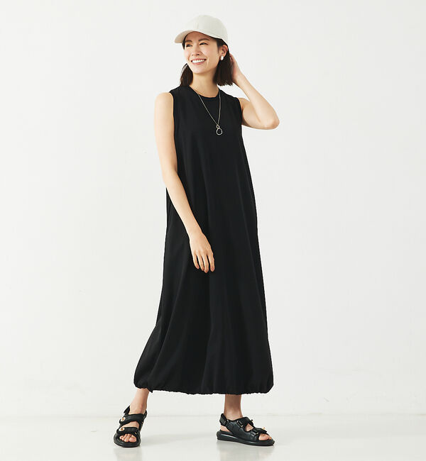 abahouse mavie「【大人のいちまんワンピ】ナイロンストレッチバルーンワンピ」|ワンピース|