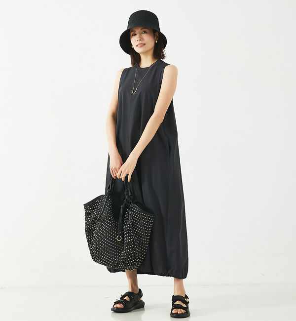 abahouse mavie「【大人のいちまんワンピ】ナイロンストレッチバルーンワンピ」|ワンピース|