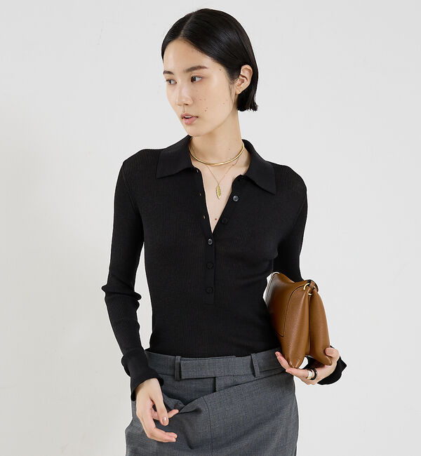 The Store by C' 「【COCUCA】シアーリブニット」|ニット・セーター|ブラック