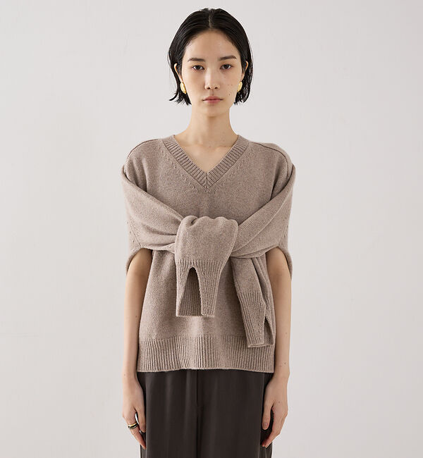 The Store by C' 「【ROHE】 V-neck Sleeve Wrap Jumper／2wayVネッ」|ニット・セーター|