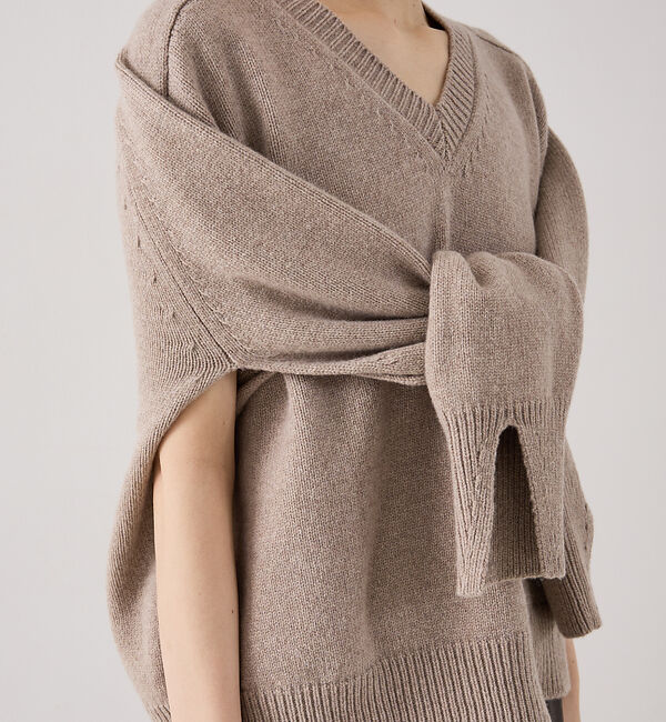The Store by C' 「【ROHE】 V-neck Sleeve Wrap Jumper／2wayVネッ」|ニット・セーター|