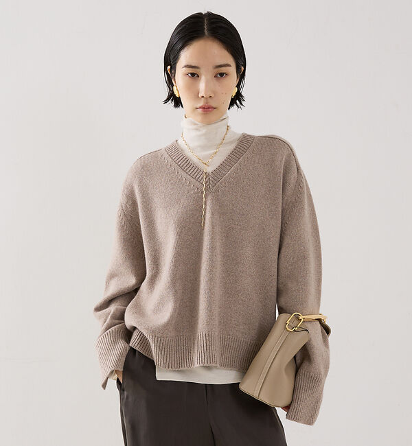 The Store by C' 「【ROHE】 V-neck Sleeve Wrap Jumper／2wayVネッ」|ニット・セーター|