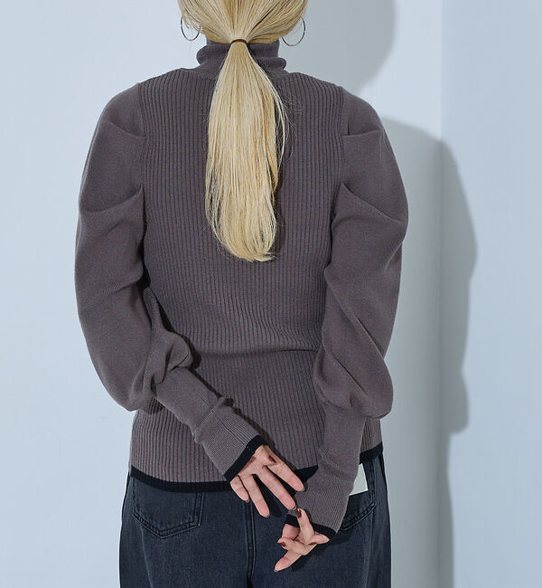 NOMINE「ボリュームスリーブタートルニット」|ニット・セーター|