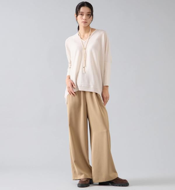 Liesse「【定番】前後V袖リブオーバーニット」|ニット・セーター|