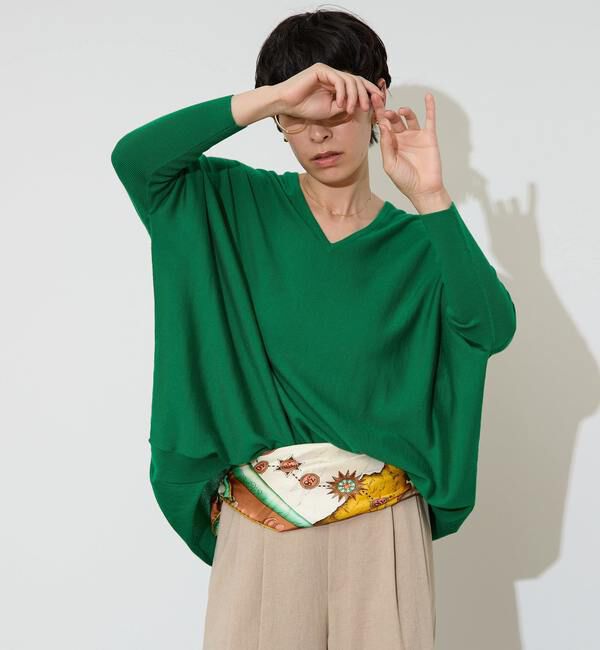 Liesse「【定番】前後V袖リブオーバーニット」|ニット・セーター|