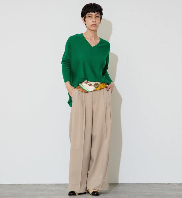 Liesse「【定番】前後V袖リブオーバーニット」|ニット・セーター|