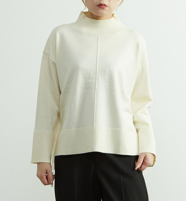 SOFFITTO「ライン入りニット」|ニット・セーター|オフホワイト