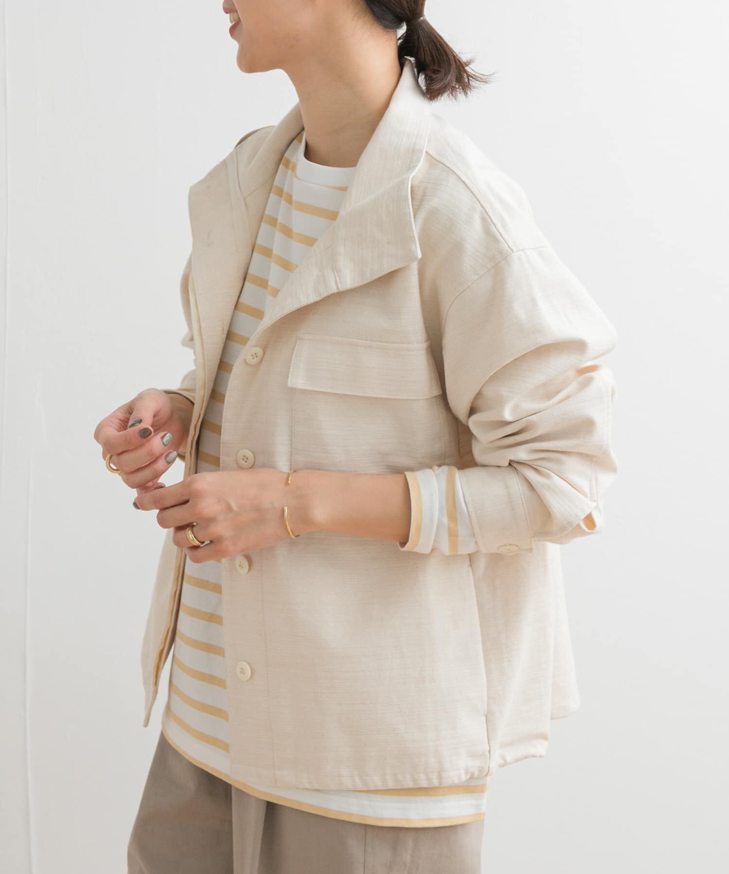 URBAN RESEARCH DOORS「ミリタリースタンドカラージャケット」|ミリタリージャケット|