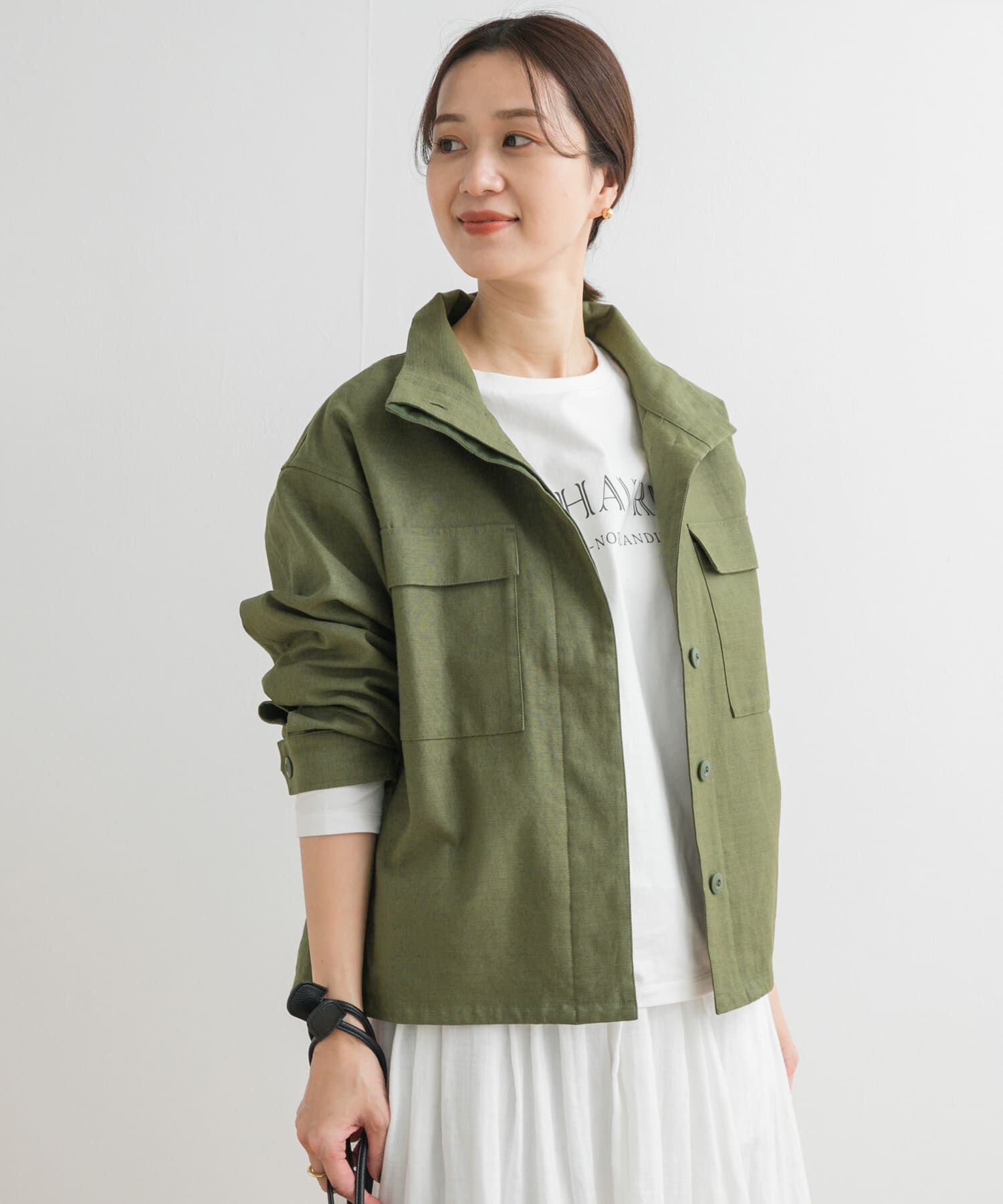 URBAN RESEARCH DOORS「ミリタリースタンドカラージャケット」|ミリタリージャケット|