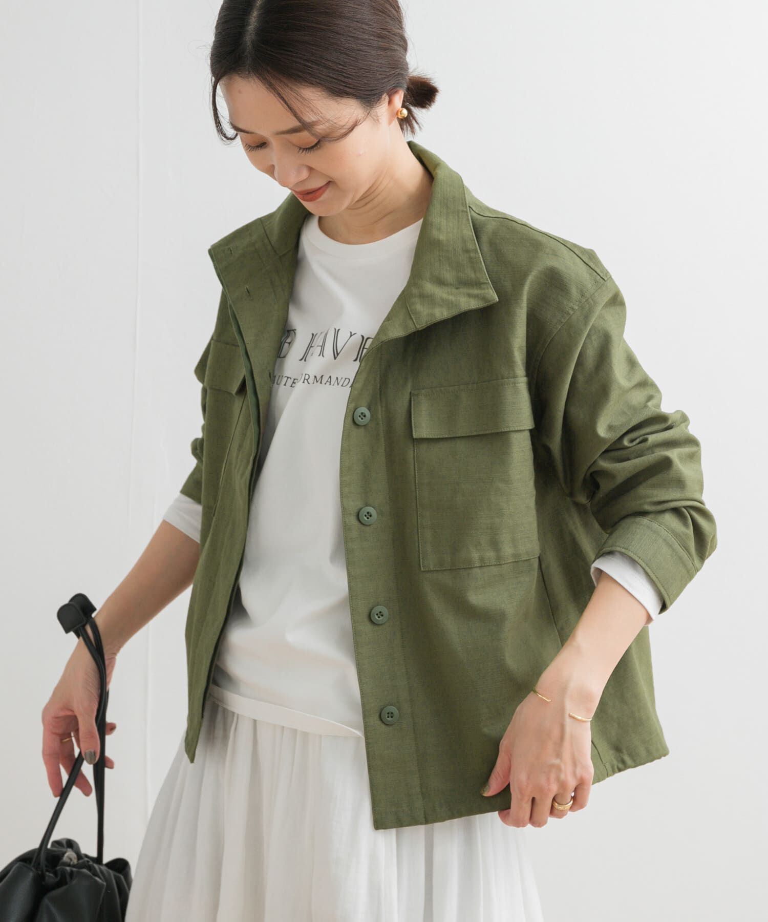 URBAN RESEARCH DOORS「ミリタリースタンドカラージャケット」|ミリタリージャケット|